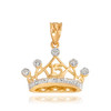 Gold Quince Crown Pendant Necklace