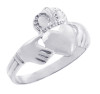 Solid White Gold Traditional Claddagh Ring