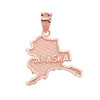 Rose Gold Alaska State Map Pendant Necklace