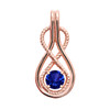 Infinity Rope September Birthstone Sapphire Rose Gold Pendant Necklace