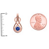 Infinity Rope September Birthstone Sapphire Rose Gold Pendant Necklace