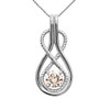 Infinity Rope April Birthstone Cubic Zirconia White Gold Pendant Necklace