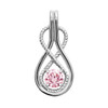 Infinity Rope October Birthstone Pink CZ White Gold Pendant Necklace