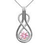 Infinity Rope October Birthstone Pink CZ White Gold Pendant Necklace