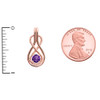 Infinity Rope February Birthstone Amethyst Rose Gold Pendant Necklace