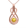 Infinity Rope November Birthstone Citrine Rose Gold Pendant Necklace