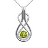 Infinity Rope August Birthstone Peridot White Gold Pendant Necklace