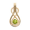 Infinity Rope August Birthstone Peridot Yellow Gold Pendant Necklace