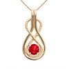 Infinity Rope July Birthstone Ruby Yellow Gold Pendant Necklace
