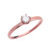 Diamond Rose Gold Solitaire Engagement Ring