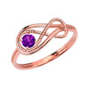 Amethyst Rope Infinity Rose Gold Ring