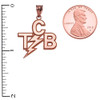 Rose Gold Taking Care of Business In A Flash (TCB) Pendant Necklace