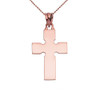 High Polish Celtic Cross Rose Gold Pendant Necklace