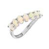 White Gold Wavy Stackable Opal Ring