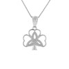 Sterling Silver Triquetra Irish Celtic Clover Pendant Necklace