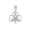 Sterling Silver Triquetra Irish Celtic Clover Pendant Necklace