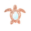 Rose Gold Sea Turtle with Simulated Opal Shell