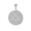 Sterling Silver Celtic Quaternary Heart Knot Medallion Pendant Necklace