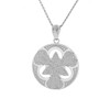 Sterling Silver Triquetra Circle Trinity Knot Irish Pendant Necklace