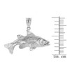 Sterling Silver Diamond Cut Largemouth Bass Fish Pendant Necklace