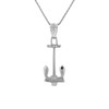 Sterling Silver U.S Navy Stockless Anchor Pendant Necklace