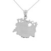 Solid White Gold France Pendant Necklace