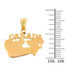 Solid Yellow Gold Canada Pendant Necklace