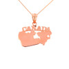 Solid Rose Gold Canada Pendant Necklace