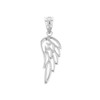 Solid White Gold Filigree Guardian Angel Wing Pendant Necklace