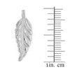 14K Solid White Gold Bohemia Boho Feather Pendant Earring Set