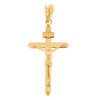 Solid Yellow Gold Catholic  INRI Jesus  of Nazareth Crucifix Pendant Necklace  1.62" (41 mm)