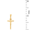 Solid Yellow Gold Catholic INRI Jesus of Nazareth Crucifix Pendant Necklace 1.18" ( 29 mm)