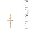 Two Tone Solid Yellow Gold Catholic INRI Jesus of Nazareth Crucifix Pendant Necklace 1.18" ( 29 mm)