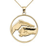 Yellow Gold Bao Quan Martial Arts Hand Symbol Pendant