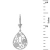 Sterling Silver Filigree Teardrop Floral Drop Earring Set