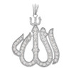Large Sterling Silver Cubic Zirconia Allah Pendant