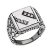 Sterling Silver Men's Initial "S" Ring