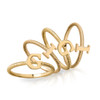 Solid Yellow Gold Alphabet Initial Letter C Stackable Ring