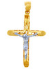 Two Tone Gold Crucifix Pendant - The Love Crucifix