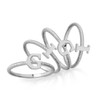 Solid White Gold Alphabet Initial Letter C Stackable Ring