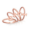 Solid Rose Gold Alphabet Initial Letter O Stackable Ring