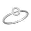 Solid White Gold Alphabet Initial Letter O Stackable Ring