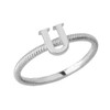 Sterling Silver Alphabet Initial Letter U Stackable Ring