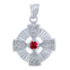 Silver Celtic Trinity Pendant with Garnet CZ Stone