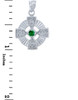 Silver Celtic Trinity Pendant with Emerald CZ Stone
