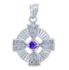 Silver Celtic Trinity Pendant with Alexandrite CZ Stone