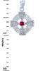 Silver Celtic Trinity Pendant with Ruby CZ Stone