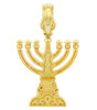 Jewish Gold Pendants - Yellow Gold Menorah Pendant