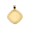 Greek Key Yellow Gold Engravable Charm Pendant