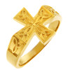 Yellow Gold Men's Celtic Trinity Cross Ring.  Available in your choice of 14k or 10k gold.